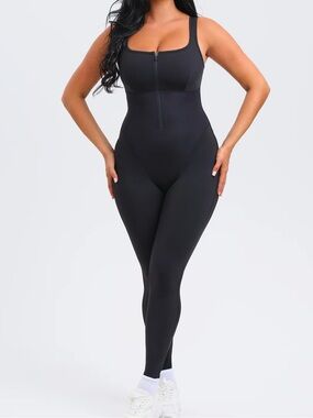 She’s Waisted SaunaSculpt Compression Jumpsuit in Black Size 3XL Shapewear Gym
